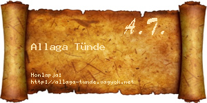 Allaga Tünde névjegykártya